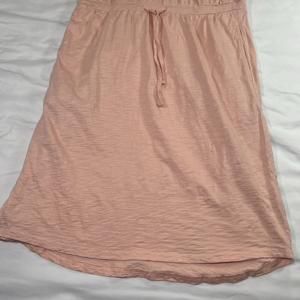 Pact Relaxed Slub Weekend Dress Size M Peach Tie Waist Organic Cotton Minimalist - Picture 3 of 10